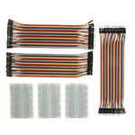 REES52® Breadboard Solderless with Jumper Cables 3Pc 400 Pin Prototype PCB Board and 3Pc Dupont Jumper Wires (Male-Female, Female-Female, Male-Male) for Raspberry Pi and Arduino