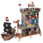 KidKraft Pirate's Cove Wooden Play Set with Pirate Ship and Action Figures Included, Pirate Ship Toy with Treasure Chest and Cannons with Lights and Sounds, Kids' Toys, 63284