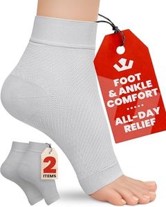 KEMFORD Ankle Compression Sleeve - Plantar Fasciitis Braces - Open Toe Compression Socks for Swelling, Sprain, Neuropathy, Foot Arch Support for Men and Women - 20-30mmhg, 2XL, Grey