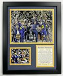 University of Michigan Wolverines Football | 2023 CFP National Champions | Framed Double Matted Photo Collages | (12"x15", Podium)