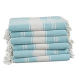 Lane Linen Turkish Beach Towels Set of 6, 100% Cotton Oversized Beach Towel, Lightweight Beach essentials for Women, Large Pool Towel, Absorbent & Quick Dry, Sand Free Beach Towel, 39"x71" - Aqua