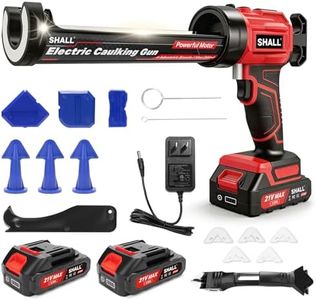 SHALL 21V Cordless Caulking Gun, Electric Caulk Gun with 2 x 2.0Ah Batteries & Silicone Finishing Tool Kit, 4 Adjustable Speeds, Anti-Drip, Fits 10oz/300ml Cartridges for Bathroom Kitchen Tile Sealing
