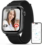 2025 Smart Watch for Kids 6-12 [Kids GPS Tracker/Video Call] Kids Smart Watches Boys Girls, Kids Watch with GPS Tracker, School Mode, Safety Alert, GPS Tracker for Kids Smart Watch SIM Card, Black