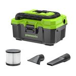 Greenworks 24V 3-Gallon Cordless Wet/Dry Shop Vacuum with Hose, Crevice Tool, Utility Nuzzle, Battery and Charger Not Included, Green (WDV24B00)