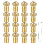 HIKUDIY 16PCS Hot Ends Brass Nozzles Kit - 8PCS 0.4mm, 2PCS 0.2mm, 0.6mm, 0.8mm, 1.0mm Nozzles Kit 3D Printer Parts for Mega, Mega X, Chrion, Kobra, Kobra Neo