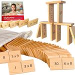 Multiplication Domino Math Game | Wooden Educational Algebra Toy | Learning Times Tables Dominoes for Classroom, Homeschooling for Kids from 1st Grade+