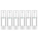 LONGWAY 1 Oz 30ML Clear Airless Cosmetic Cream Pump Bottle Travel Size Dispenser Refillable Containers/Foundation Travel Pump Bottle for Shampoo （Pack of 6, Clear）