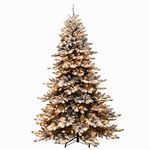 Puleo International Flocked Princess Spruce Artificial Christmas Tree, Green