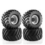 Chanmoo 1/8 RC Monster Truck Tires and 17mm Hex Wheels Rims Rubber Buggy Tyres for 1:8 Scale Off Road Truck Car Kaiju Tmaxx E-Revo 3.3 Arrma Kraton 6S Typhon 3S Traxxas Maxx HPI Redcat 4PCS (White)