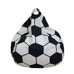 Highdi Kids Football Bean Bag Covers without Filling Adult Arm Chair Bean Bag Cover Child Size -Large Stuffed Animal Storage - Plush Toys Holder and Organiser for Girls and Boys (80 x 90 cm,Football)