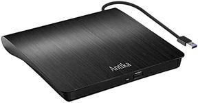 Antika External CD Drive USB 3.0 Portable Slim External DVD Drive CD DVD +/-RW ROM Burner Writer/Player for MacBook Pro Laptop/Desktops Win 11/10/7/8.1