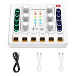 Live Sound Card,M8 Voice Change Audio Mixer,Bluetooth Mix Audio Live Sound Card with 12 Effects Voice Changer for Live Streaming,Noise Reduction,for Music Recording Singing Broadcast(White)