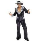 Morph Black Mens Pimp Costume Men Pimp Fancy Dress Men 70s Fancy Dress Men Vegas Fancy Dress Pimp Outfit Mens Halloween X-Large