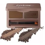 Eyebrow Powder,2in1 Eyebrow Powder Kit,Eyebrow Palette,Eyebrow Pencil Eyebrow Pomade, Medium Brown &DarkBrown,Eyebrow Dye,Eye Brown Tint Kit,Root Touch Up, Face Contour Hairline Powder