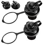 Acehome 2 Pcs Inflatable Boat Air Valve, Boston Spiral Air Plugs Quick Inflate & Deflate Screw Nozzle Cap Anti-leakage Bungs Replacement for Kayak, Dinghy, Airbeds, Hot Tub, Raft, Pool Boat-Black