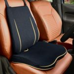 betterhood PosturePro Premium Car Seat Cushion for Driving Seat and Lumbar Support Combo | Memory Foam, Cotton Cover Car Cushion Pillows | Ergonomic Car Seat Back Support, Coccyx Pillow (Black)