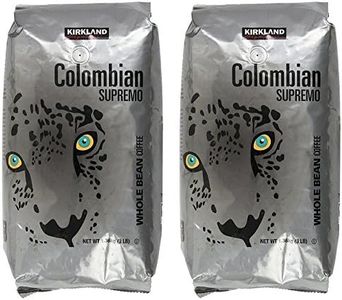 Kirkland Signature Colombian Supremo Whole Bean Coffee, 3 Pound (2 Pack)