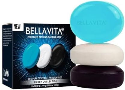 BELLAVITA Perfume Bathing Soap Bar for Men 3 x 100Gm with Pure Glycerin for Glowing Skin | CEO Man, Skai Aquatic and White Oud | Paraben and SLS Free