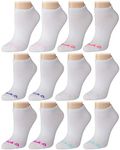 'Reebok Women's Cushioned Comfort No-Show Low Cut Basic Socks (12 Pack) (Shoe Size: 4-10, White 2)'