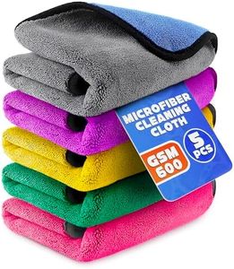 5 Pcs Thick Microfiber Cleaning Cloth – Dual-Layer Cleaning Rags, High-Tensile GSM 600 Fabric, Crafted for Effective Use – 11.8x11.8 Inches Microfiber Towels for Car Detailing, Window, Glass and House