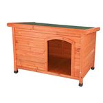 Trixie Natura Flat Roof Dog Kennel,Brown, S-M: 85 × 58 × 60 cm