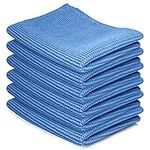 Microfiber Cleaning Cloths for Mobile Phones Screens, Tablets, Camera Lens, Glass, Windows, Scratch Free Lint Free Cleaning Cloth, Polish Cloths 30cm x 30cm, 6 Pack (Blue)