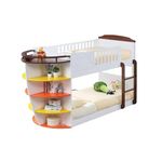 ACME Furniture 37715 Neptune Bunk Bed with Storage Shelves, White/Chocolate, Twin Over Twin