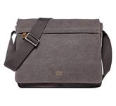 Troop London TRP0240 Classic Canvas Laptop Messenger Bag - Charcoal