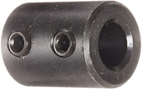 Climax Metals RC-037 Black Oxide Plated Mild Steel Rigid Coupling, 3/8" Bore, 3/4" Outside Diameter, 1" Length, 1/4"-20 x 3/16" Set Screw