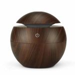 DesiDiya® USB Portable Humidifier – Mini Cool Mist Humidifier for Car, Office & Home Use (Wood Finish, Dark Brown)