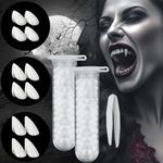 Lerunah Vampire Fangs 6 Pairs 3 Sizes Teeth with Adhesive Vampire Fangs Fake Teeth Halloween Decorations Party Cosplay Props