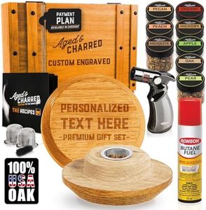 Custom Whiskey Cocktail Smoker Kit with Torch & Wood Chips - Premium Set, USA Oak Smoker - Old Fashioned Cocktail Kit for Whiskey Lovers - Bourbon Gifts for Men - Gift from Wife, Daughter, Son