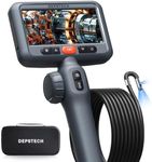 DEPSTECH 10FT Articulating Endoscope Camera with Light: Dual Lens Industrial Borescope with 4.5" Screen and Flexible Cable, Video Inspection Snake Scope Camera Tool for Wall, Auto, Pipe, Mechanics