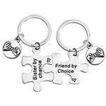 ENSIANTH Best Friend Sister Gifts Friendship Gift Chosen Sister Jewelry Friends Forever Keychain Sister by Chance Friend by Choice Keychain