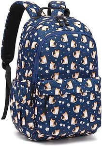 Leaper Girls Stylish School Backpack Kids Cute Bookbags College Bags Travel Bag Daypack, Dark Blue-cat, Large, Daypack Backpacks