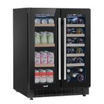 Dellonda Baridi 40 Bottle/120 Can Dual Zone Undercounter/Freestanding Wine & Drinks Fridge, Black - DH96