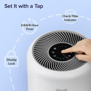 LEVOIT Air Purifier for Home Bedroom, HEPA Filter, 80m², White