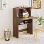 BLUEWUD Karmiya Engineered Wood Study and Computer Laptop Table for Home or Office, WFH Desk, with Multiple Storage Shelves for Books and Décor Display for Adults Kids Students (Brown Maple)