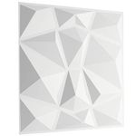 Decorative Wall Panels Textured Wall Tiles Diamond Design White 6 Sheets Set | 1.5 sqm | 16.15 sqft | Wall Paneling 3D Effect Wall Decor PVC Panels Wall Cladding 3D Wall Panel