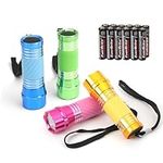 EverBrite 4-Pack LED Flashlight Mini Torch, 90mm Small Torches, Colorful Glow in Dark Torch Light, Camping Hiking Outdoors Party-Lightweight, Batteries Included