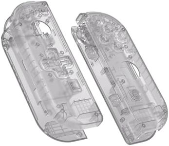 eXtremeRate Clear Black Joycon Handheld Controller Housing (D-Pad Version) with Colorful Buttons, DIY Replacement Shell Case for Nintendo Switch Joy-Con – Console Shell NOT Included