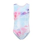 Gymnastics Leotards for Girls Ballet Dance Geometric Metallic Tank Leotards Unitards Bodysuit Dancewear Size 8