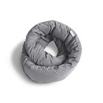 Huzi Infinity Pillow - Versatile Soft Neck Support Scarf Travel Pillow for Sleep in Flight, Airplane (Grey)