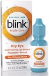 Blink Eye Drops for Dry Eyes, Triple Care Lubricant Eye Drops, Instantly Soothing, Moisturizing & Extra Long-Lasting Hydrating Eye Care for Moderate to Severe Dry Eye Symptom Relief, 0.34 fl oz