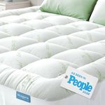 Niagara Bamboo Cooling Mattress Topper Double Bed Size - Thick Cooling Breathable Pillow Top Bed Mattress Pad for Back Pain Relief - Deep Pocket Topper Fits 20-50 cm Mattress (Bamboo, 135x190 cm)