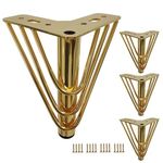 Fascination FASINATION 4PC Metal Furniture Legs, Latest Style Coffee Table Sofa Feet Kitchen Table Legs Bathroom Cabinet Cupboard Feet, DIY Furniture Hardware, 6 Inch,Gold