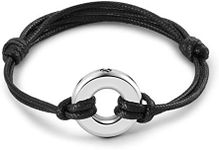 JOVIVI Memorial Urns Bracelet for Ashes Keepsake Circle of life Urn Eternity Bracelet Cremation Jewellery Women Men, 1 Count (Pack of 1), Stainless Steel Leather