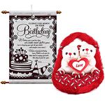 Saugat Traders Birthday Gift for Girlfriend-Wife-Fiance-Couple Teddy Bear Hanging on Heart & Happy Birthday Scroll Card