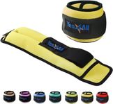 Yes4All Ankle Weights Pair Set with Adjustable Strap - Leg/Wrist & Ankle Weights for Women & Men - Jogging, Gymnastics, Aerobics (4 lbs x2, Yellow)