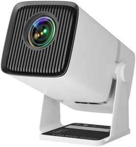 WZATCO Yuva Go Plus, 1080P Native Smart Android Projector, Rotatable, Auto & 4D Keystone, 9000 Lumens, WiFi-6 & BT, Screen Mirroring, ARC, Room Portable Home Cinema, White